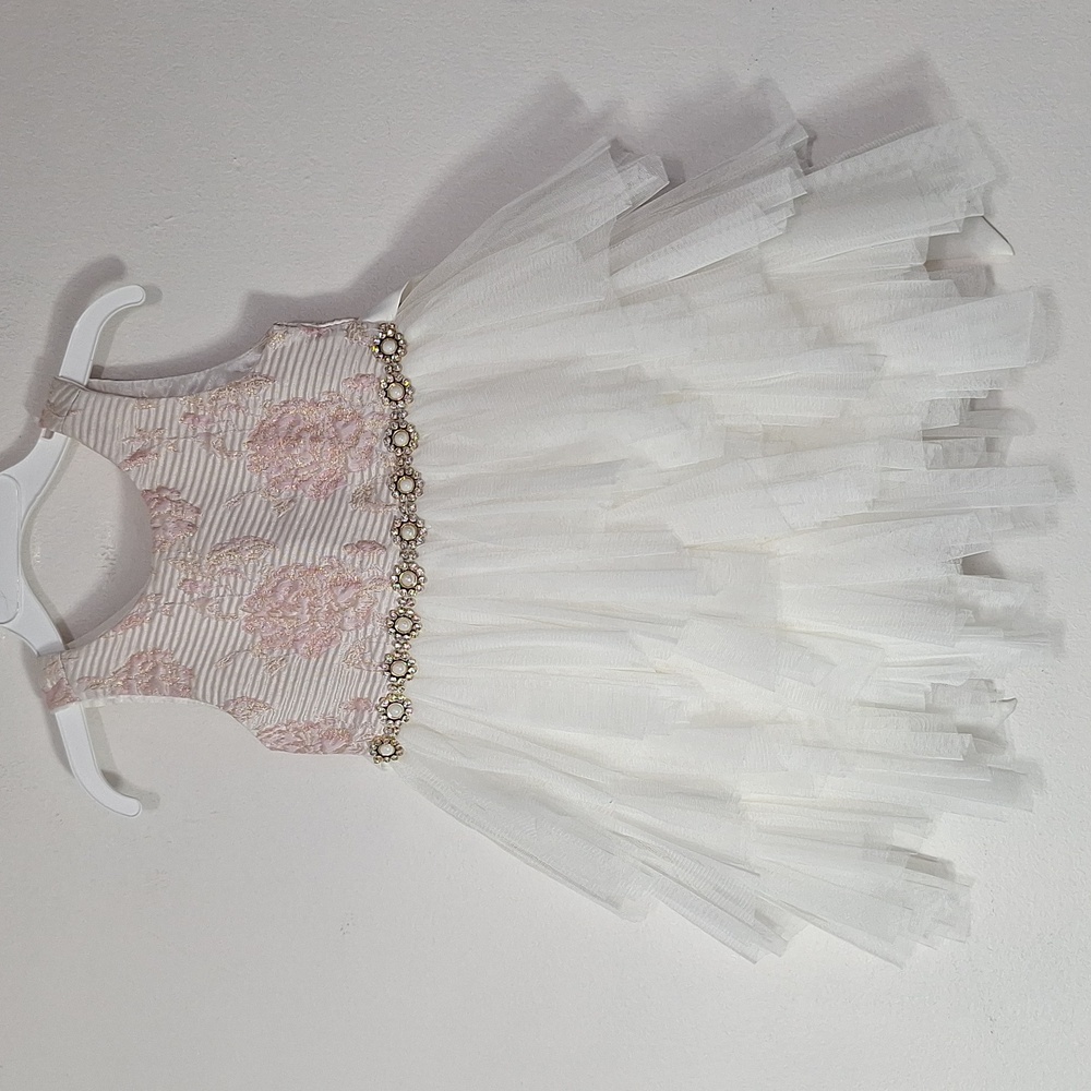 American Princess White and Pink Floral Dress